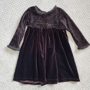 Vintage Rosetta Millington Brown Velvet Long Sleeve Dress Size 2t